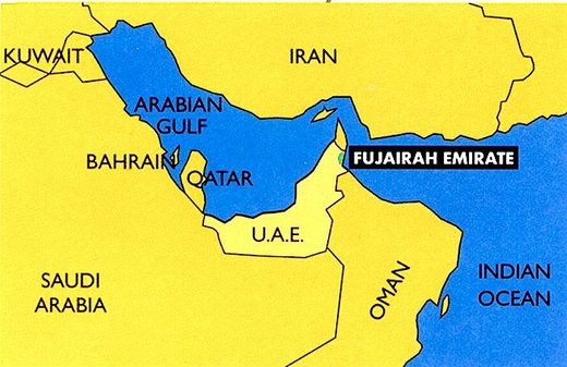 Click to enlarge Fujairah/UAE map