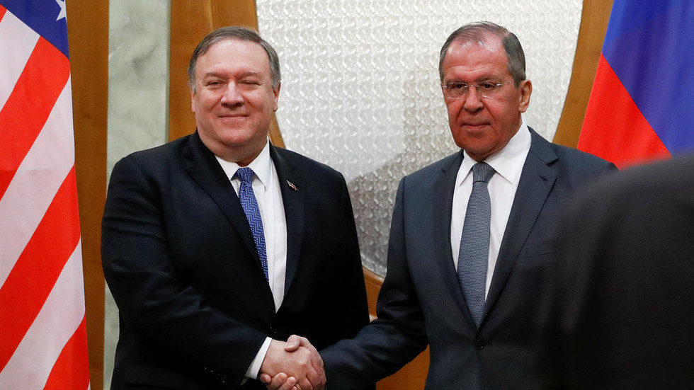 Mike Pompeo and Russian Foreign Minister Sergey Lavrov
