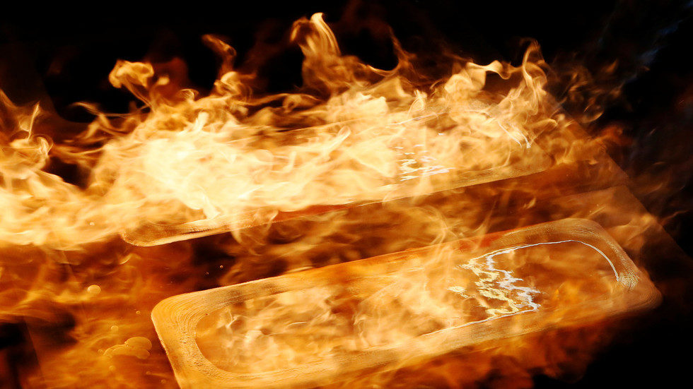 gold on fire