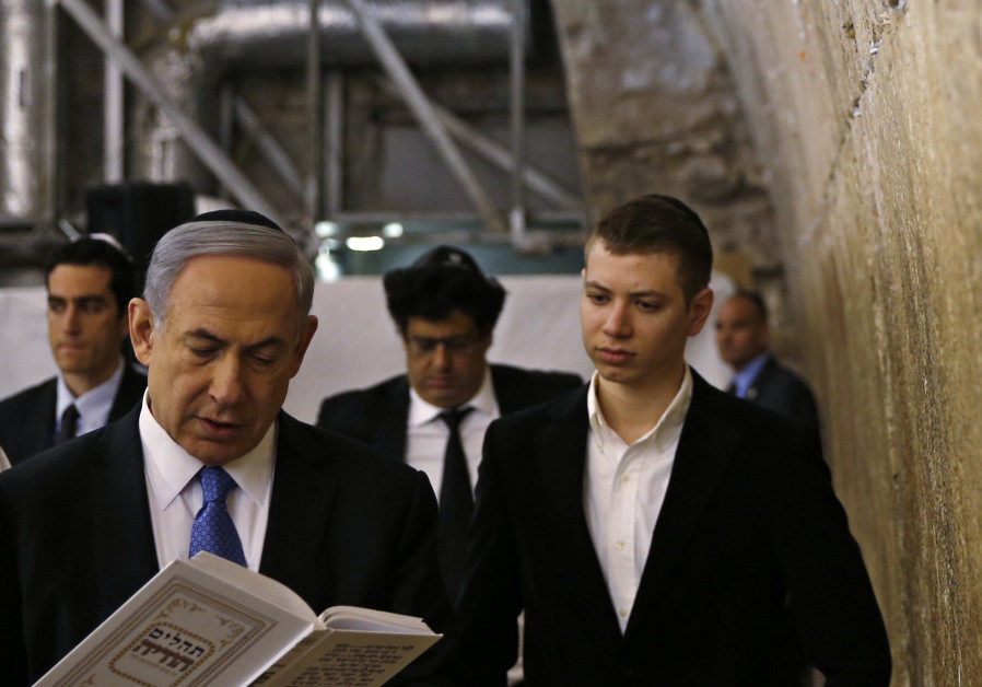 Prime Minister Benjamin Netanyahu with his son, Yair