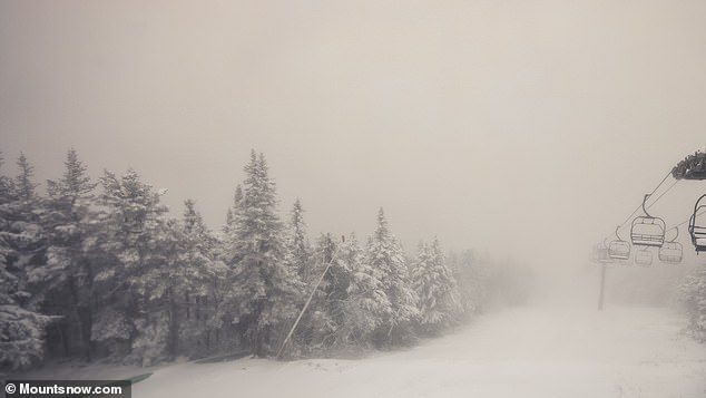 Snow also covered areas in Stratton Mountain and Mount Snow, Vermont