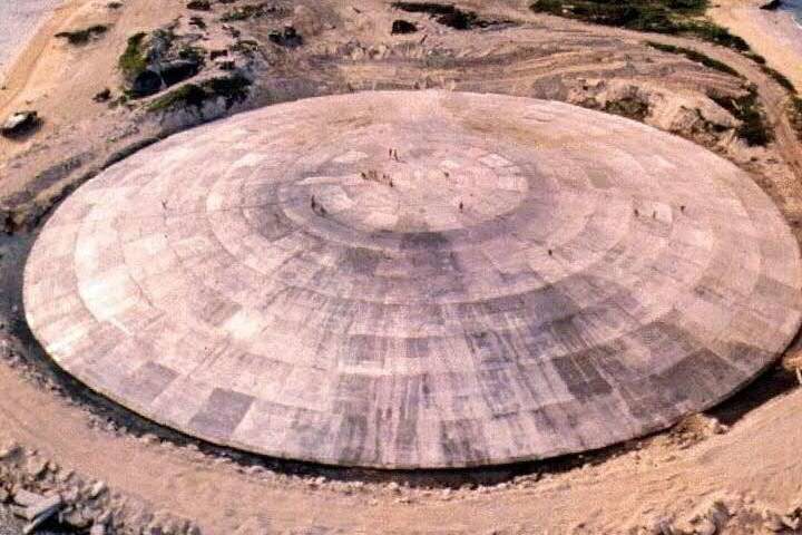 Click to enlarge nuclear coffin, concrete dome nuclear waste