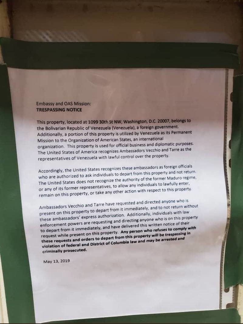 venezuela activist eviction notice