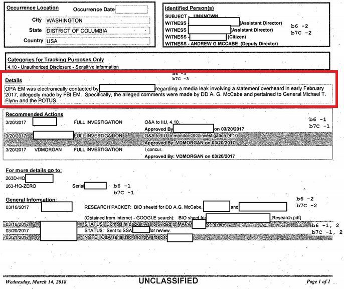 leaked phone call mike flynn 302 FBI