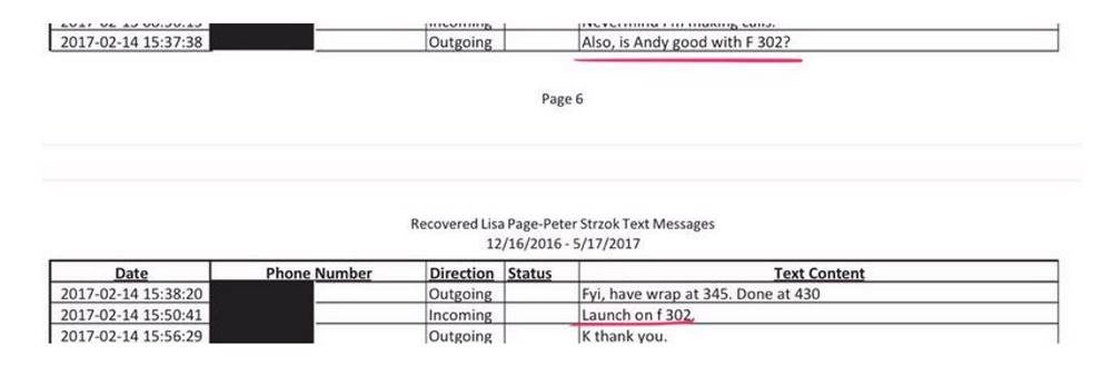 texts re 302 on Mike flynn leaks FBI