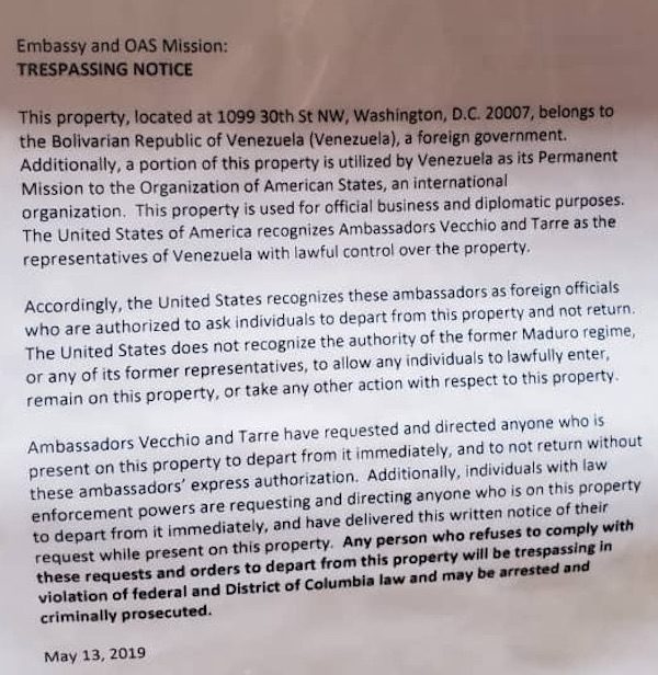 Eviction Notice of the USSS
