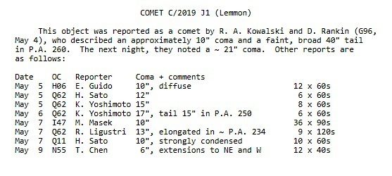 Comet C/2019 J1