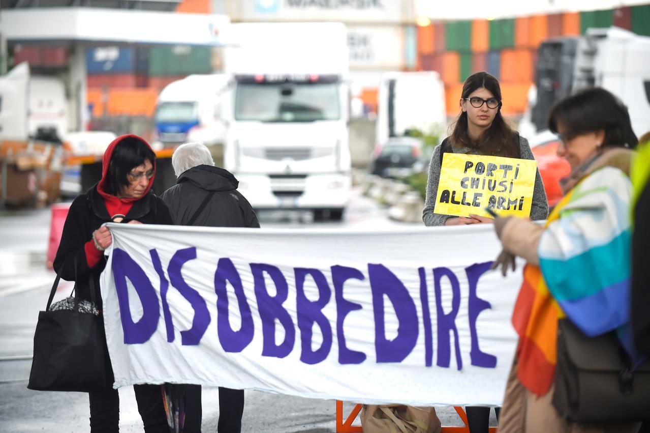 Italian protesters saudi