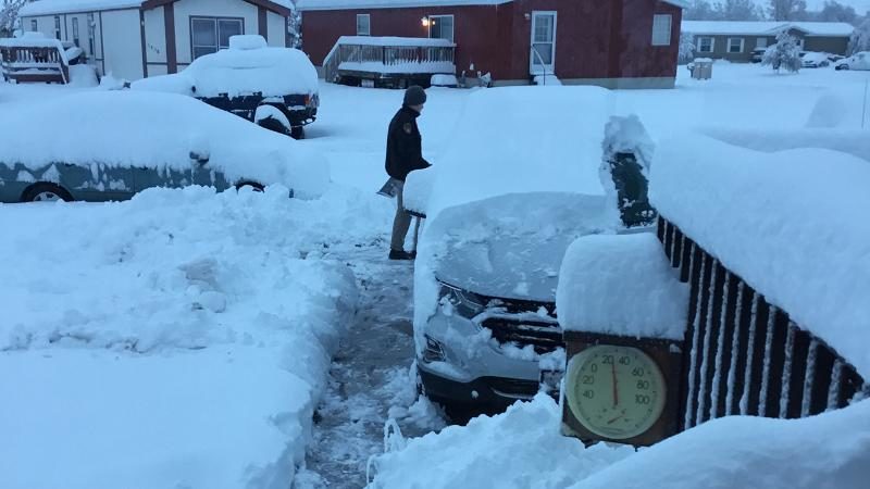 People throughout the Black Hills had to dig out their snow shovels for another day of digging.