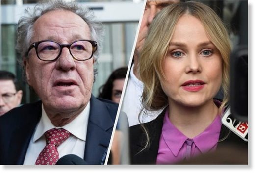 Geoffrey Rush and his accuser Eryn Jean Norvill