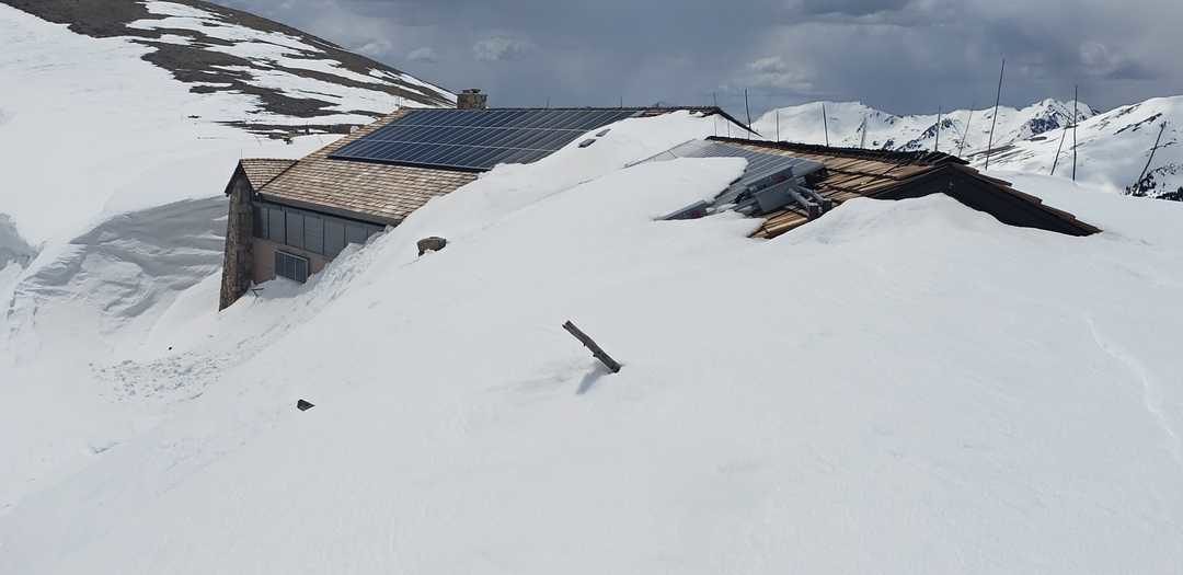 The Alpine Visitor Center and Trail Ridge Store is buried in snow in this photo taken late Wednesday by snowplow operators in Rocky Mountain National Park.
