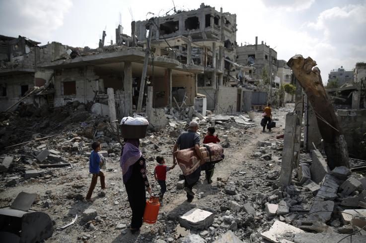 Click to enlarge Palestinian family home demolished airstrikes
