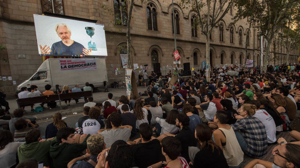 Click to enlarge assange video conference
