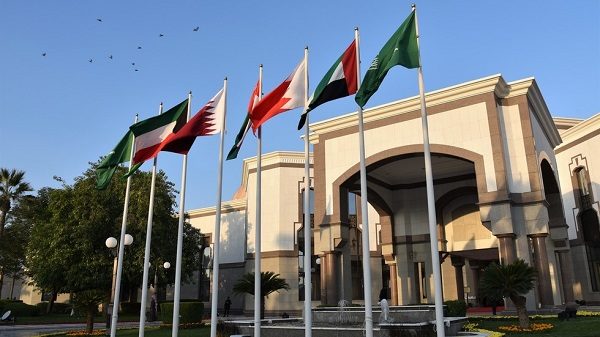 Flags are seen during a Gulf Cooperation Council summit