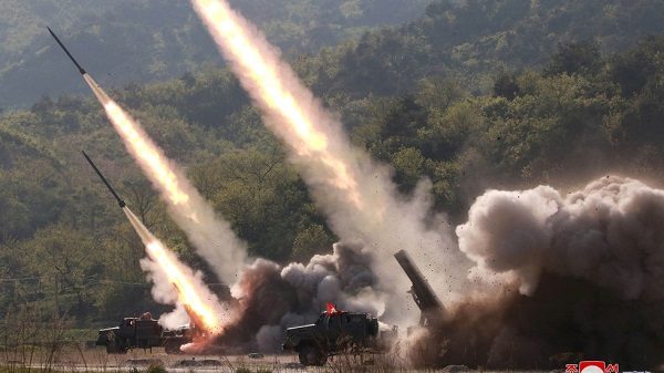 Click to enlarge A military drill in North Korea. May 2019