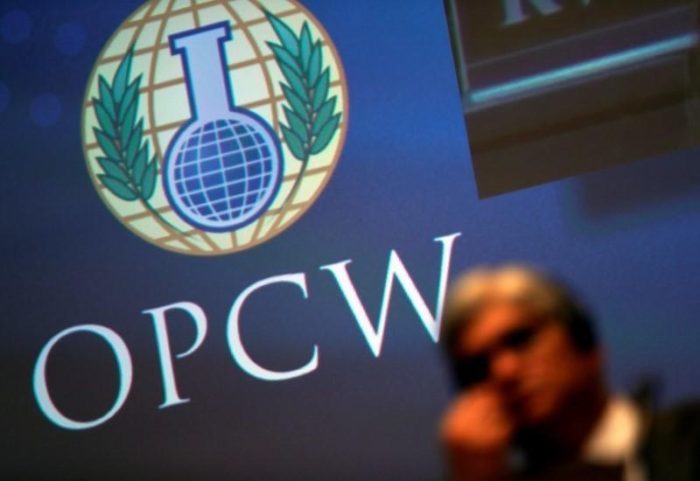 Click to enlarge OPCW logo chemical weapons