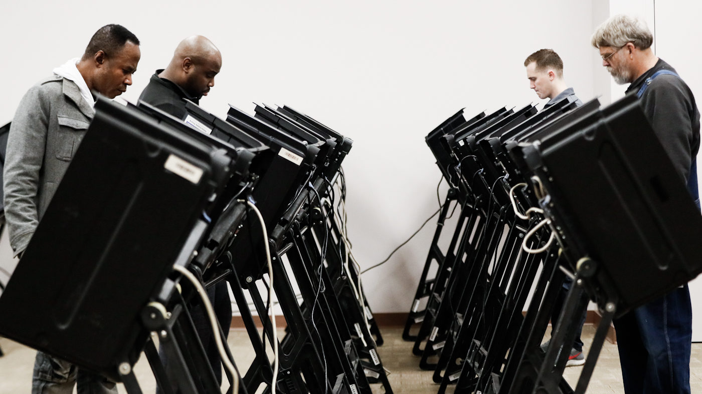 Click to enlarge Electronic polling machines