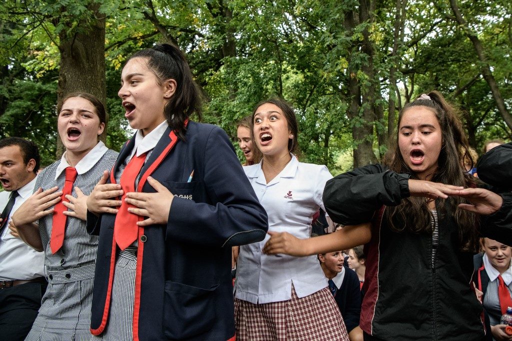 new zealand mosque attack students haka