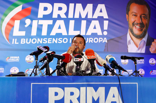 salvini kissing cross crucifix european elections