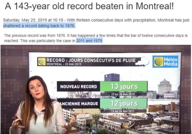 Montreal rain record
