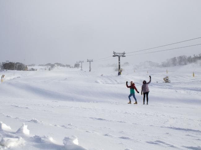 Click to enlarge Perisher has already received 40cm of snowfall.