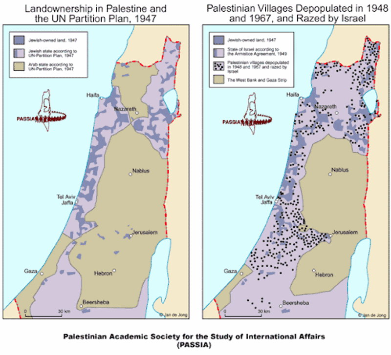 Click to enlarge arab villages razed nakba