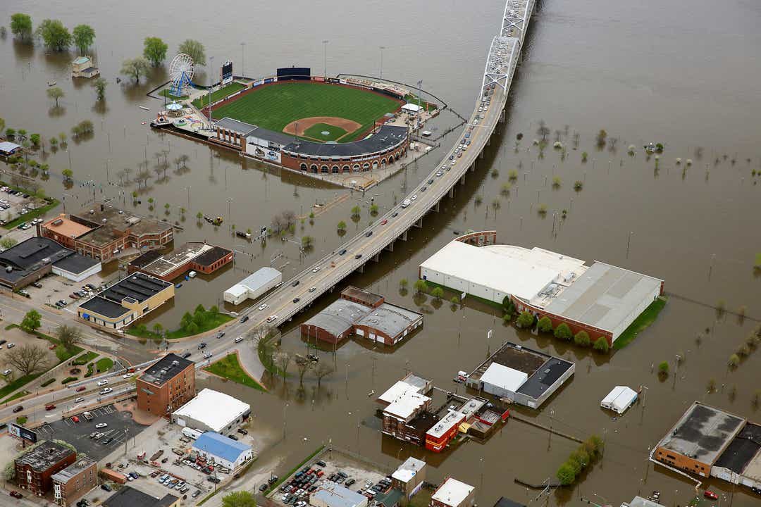 Click to enlarge Flood waters from the Mississippi River
