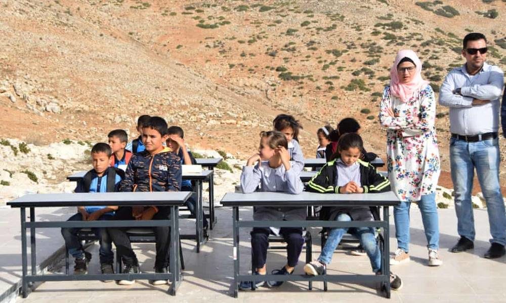 Click to enlarge palestinian children outdoor classroom