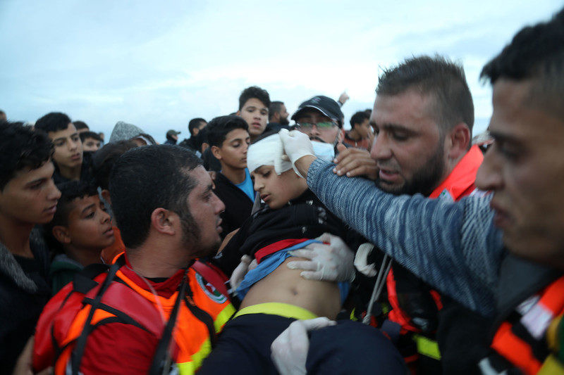 Injured Palestinian