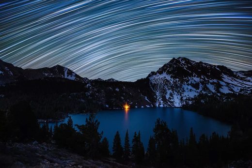 Click to enlarge Star Trails over Green Lake