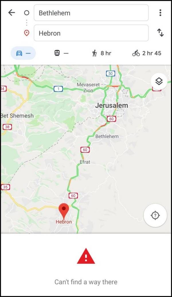 Click to enlarge google map hide bethlehem Israel Palestine