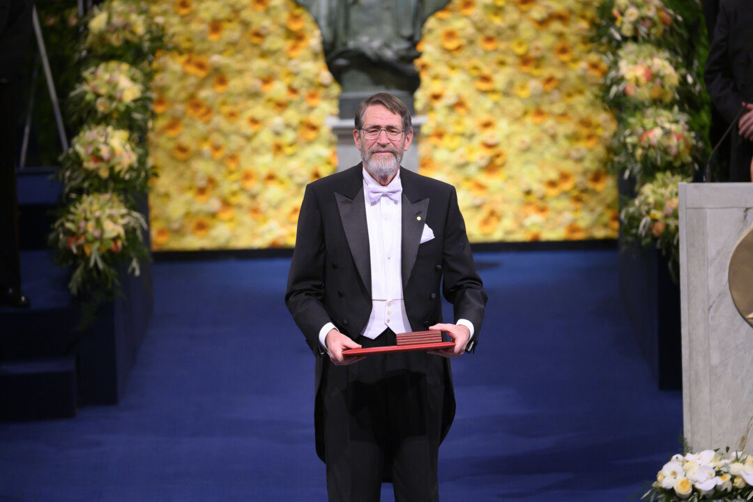 Click to enlarge George P Smith at award ceremony