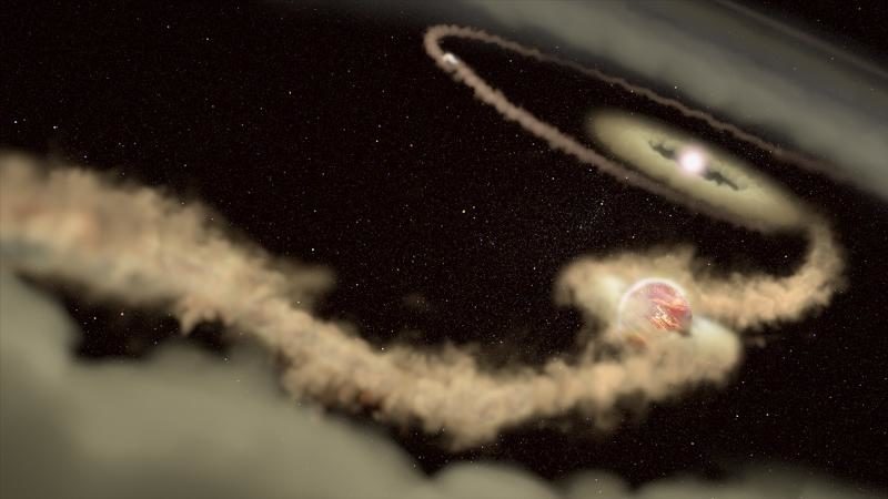 Click to enlarge Artist's illustration shows two gas giant exoplanets orbiting the young star PDS 70