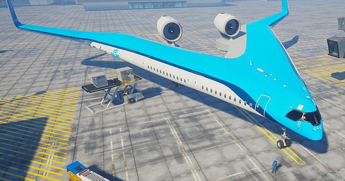 Click to enlarge flyingV new passenger air jet design