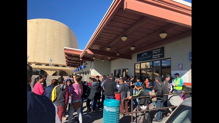Click to enlarge migrants ICE bus station