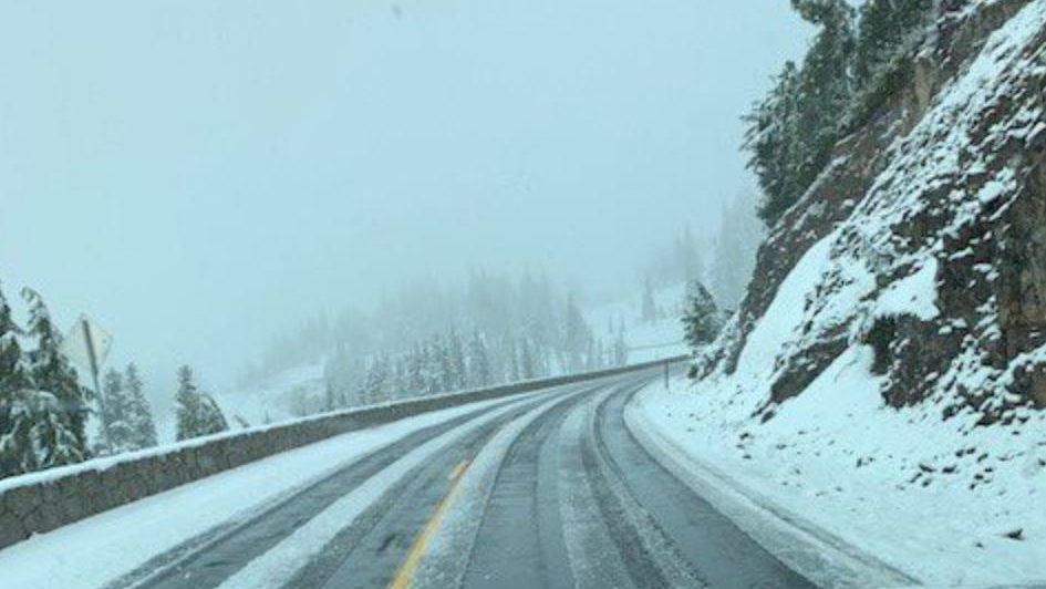Chinook Pass with snow
