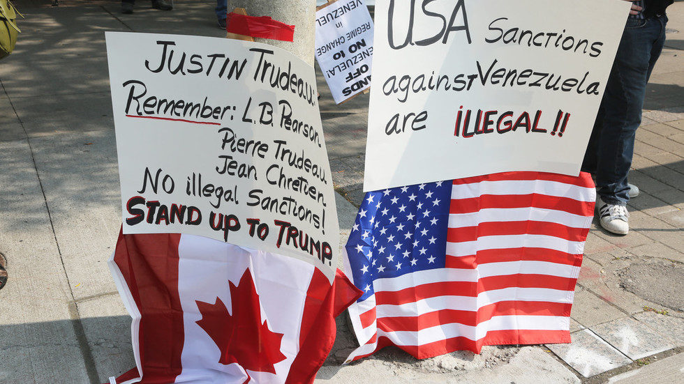 Click to enlarge Protest against American attempts at a 'regime change' in Venezuela