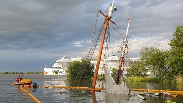 Sunken sailboat
