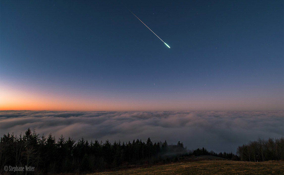 Meteor over Schliengen, Germany (stock)