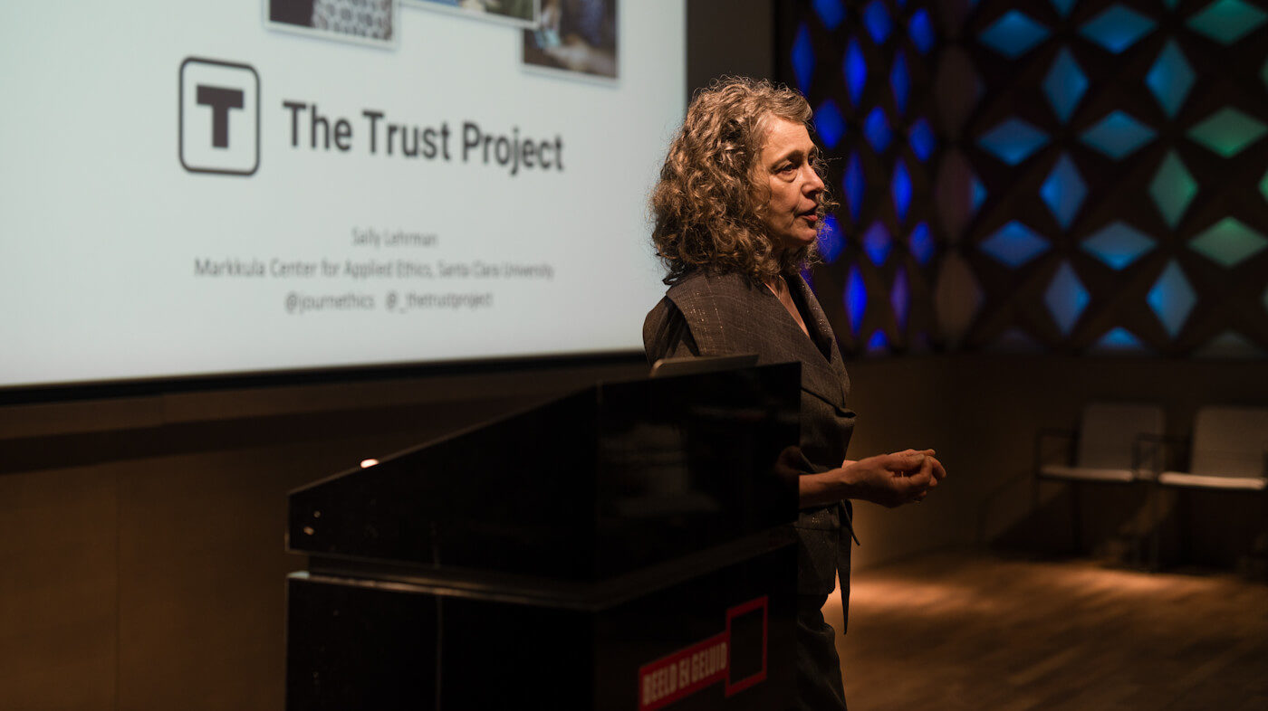 Click to enlarge Trust Project founder Sally Lehrman