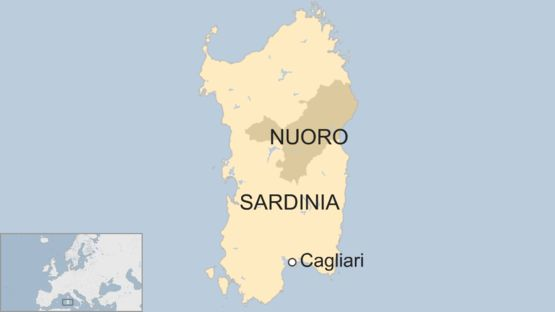 Click to enlarge Map of Sarinia, Italy