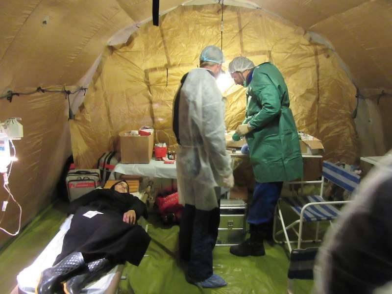 makeshift hospitals in Syria