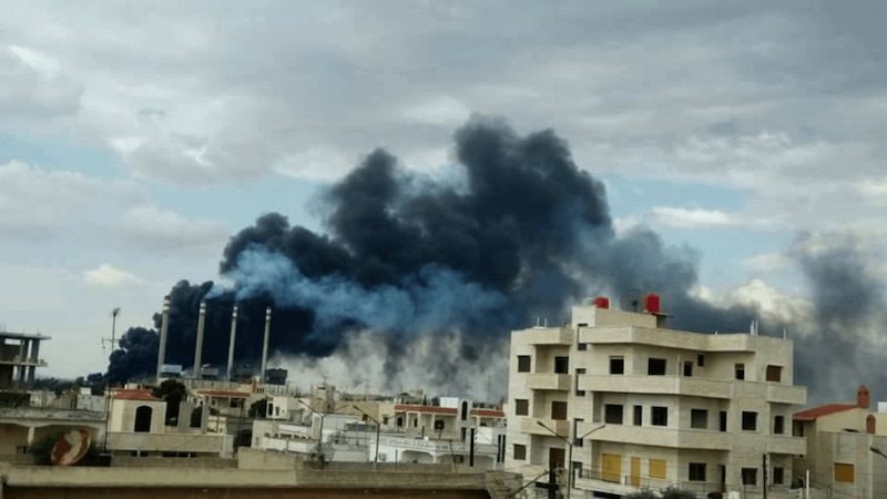 Click to enlarge Mhardeh came under attack from HTS and affiliated armed groups