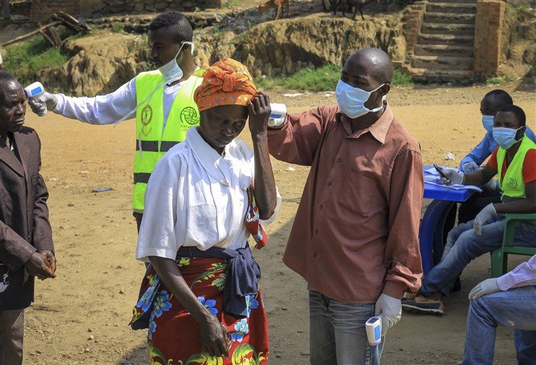 Click to enlarge symptoms of Ebola, at the border crossing near Kasindi