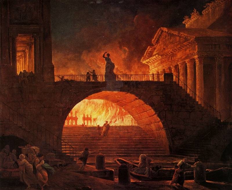 The fire of Rome painting