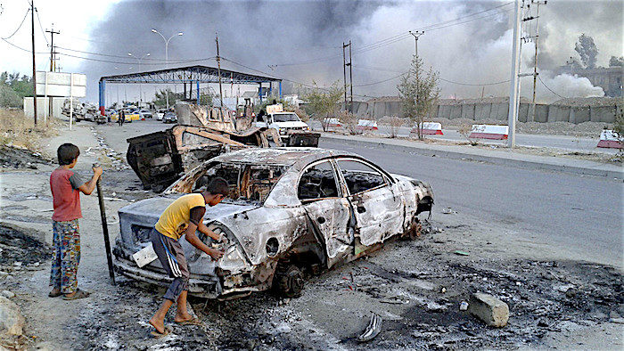 car wreak Mosul