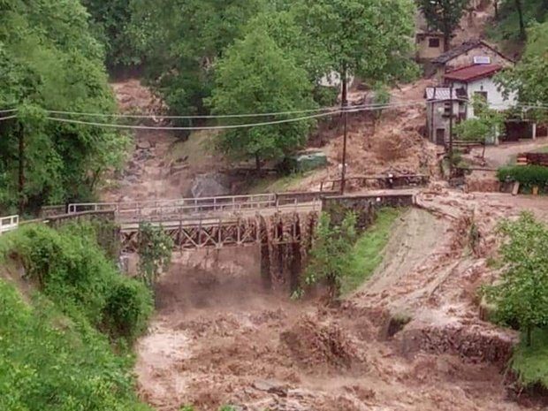 Flooding at Pagnona in the province of Lecco