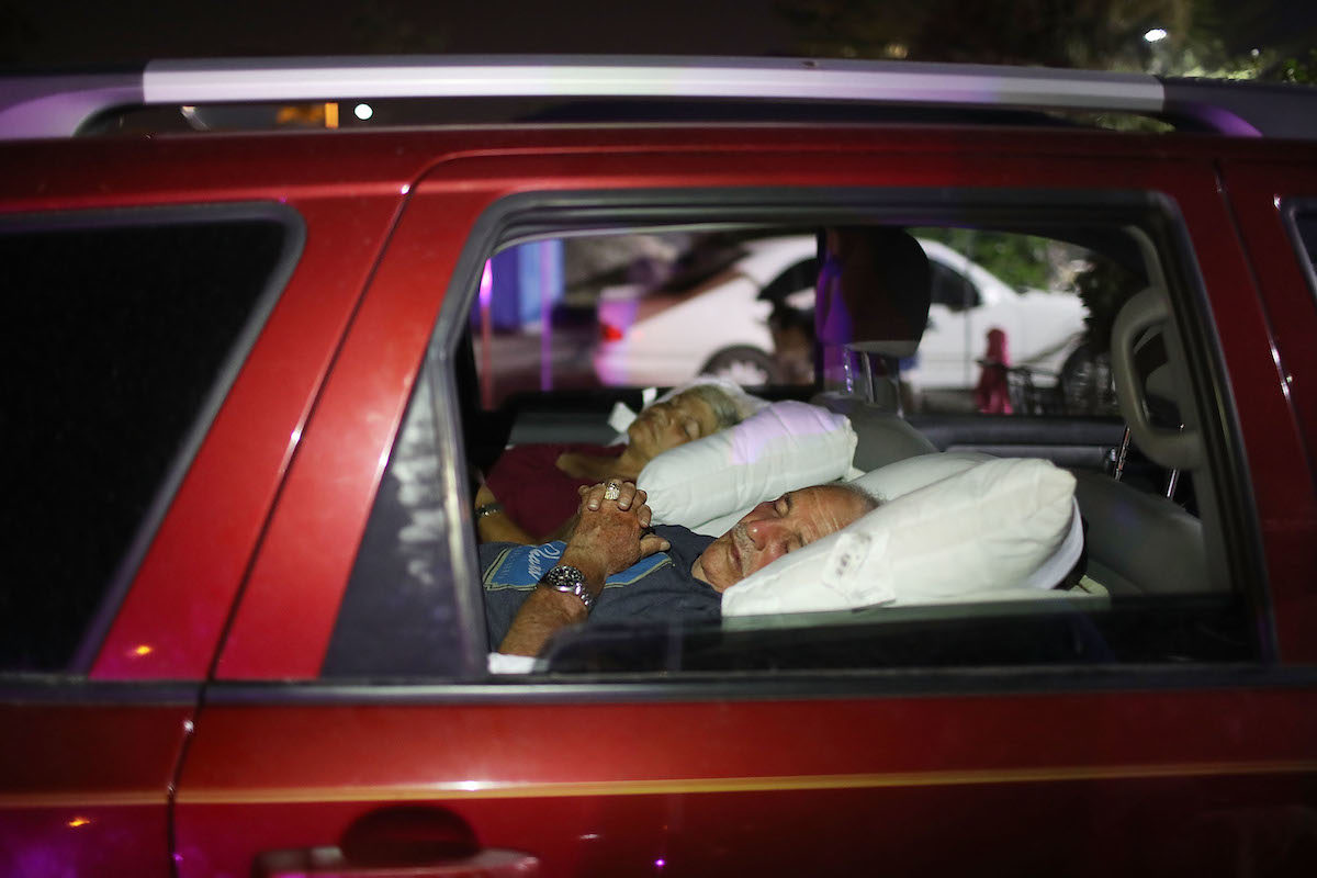 Homeless sleeping in car