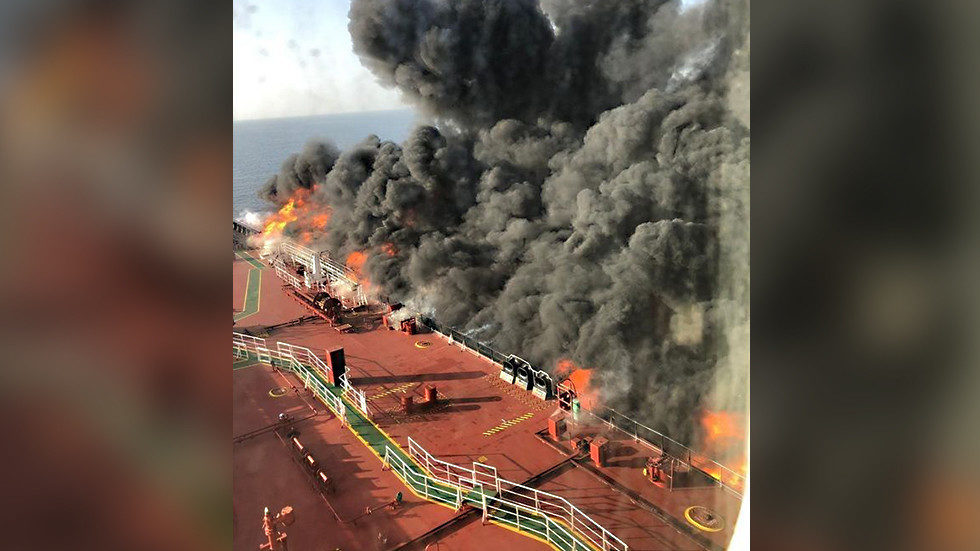 tanker fire oman