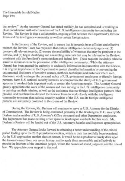 Click to enlarge DOJ letter Russiagate